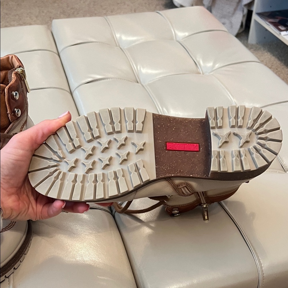 Pikolinos Tan and Cream Lace-Up Boots - Picture 6 of 6